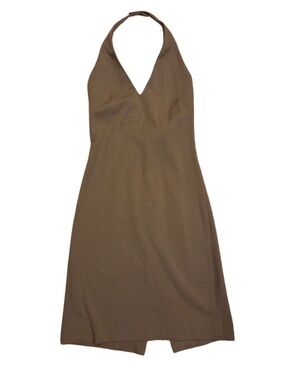 Vertigo Paris Brown Halter Midi Dress